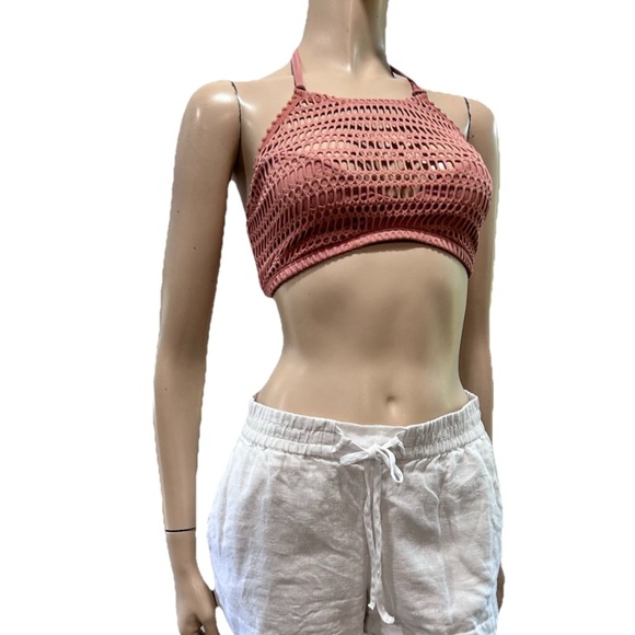 Robin Piccone Dusty Pink Crochet Bandeau - Picture 2 of 16